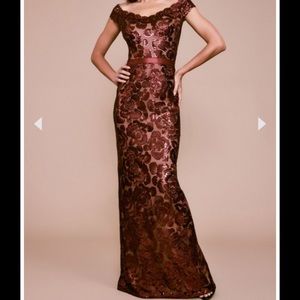 Dominica Sequin Embroidered Gown